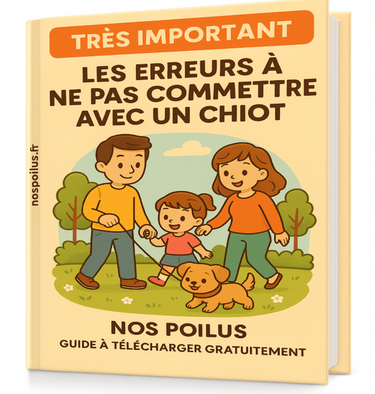 Couverture du guide "Les erreurs à ne pas commettre avec un chiot".