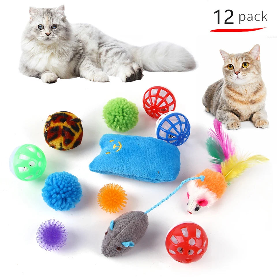 Ensemble de jouets pour chat en sisal, stimulation mentale et jeu interactif