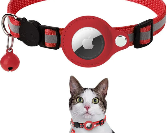 collier pour chat compatible AirTag avec bandes réfléchissantes – Nos Poilus