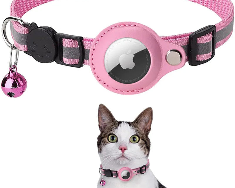 collier pour chat compatible AirTag avec bandes réfléchissantes – Nos Poilus