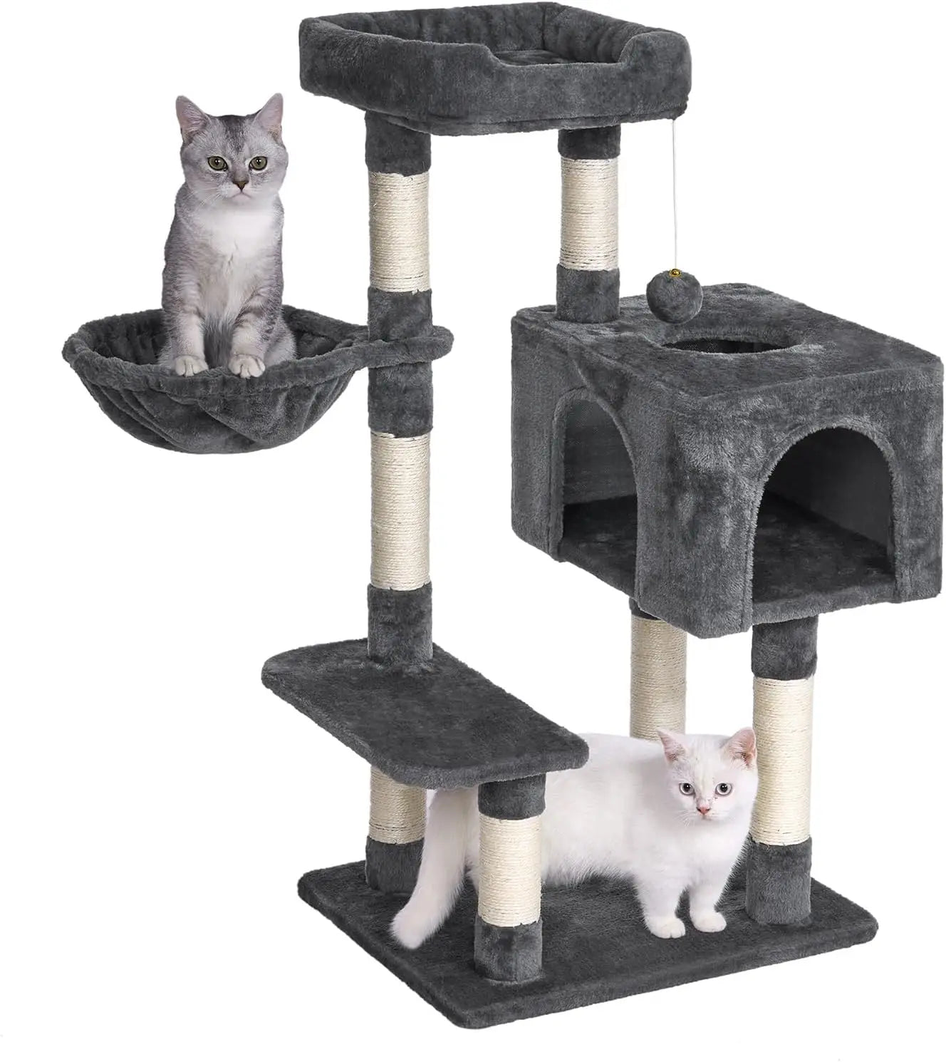 arbre à chat d’intérieur avec tour multi-niveaux, hamac spacieux et griffoirs