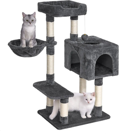 arbre à chat d’intérieur avec tour multi-niveaux, hamac spacieux et griffoirs