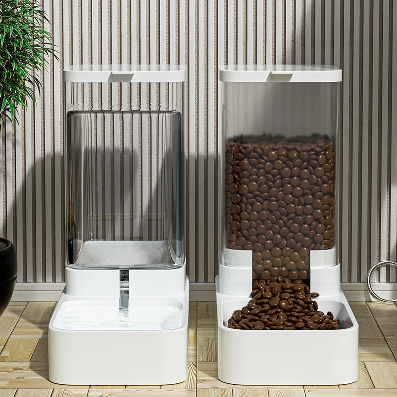 Distributeur 2-en-1 Eau et Croquettes pour Chien et Chat | Grande Capacité et Sans Électricité