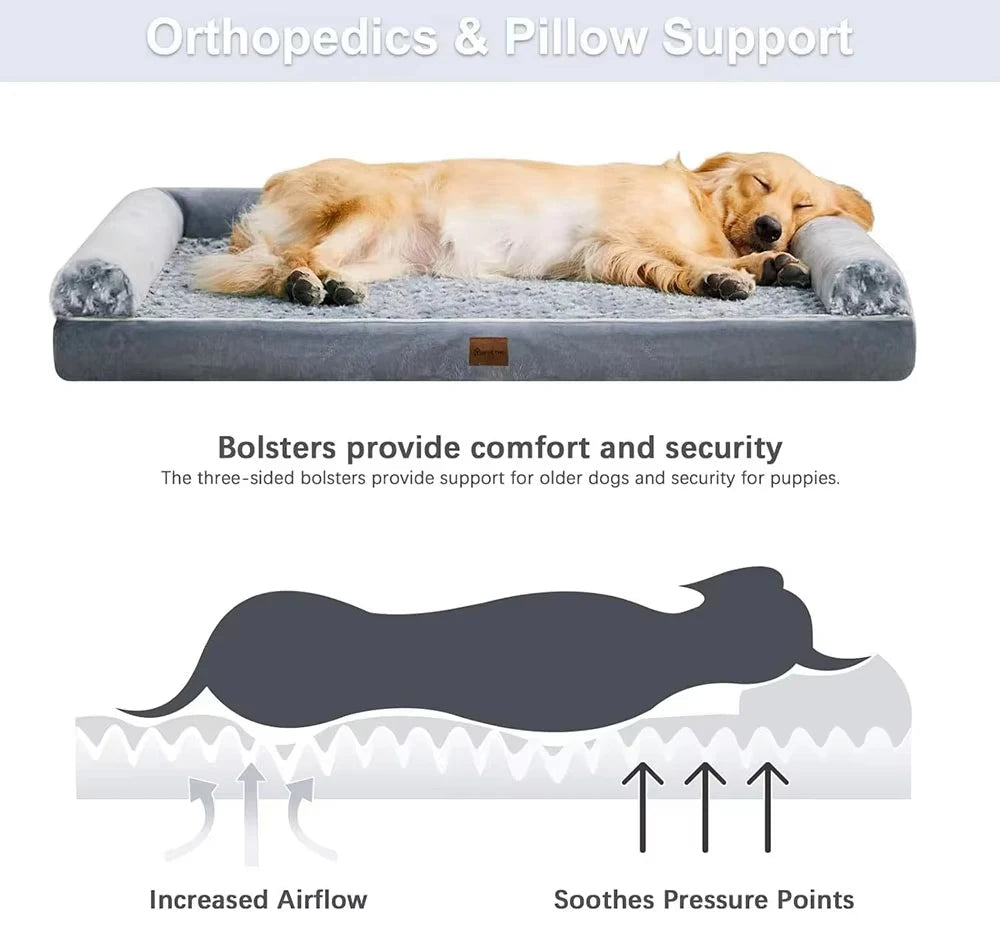 Lit Confort & Soulagement – Mémoire de Forme pour Chiens Nos Poilus