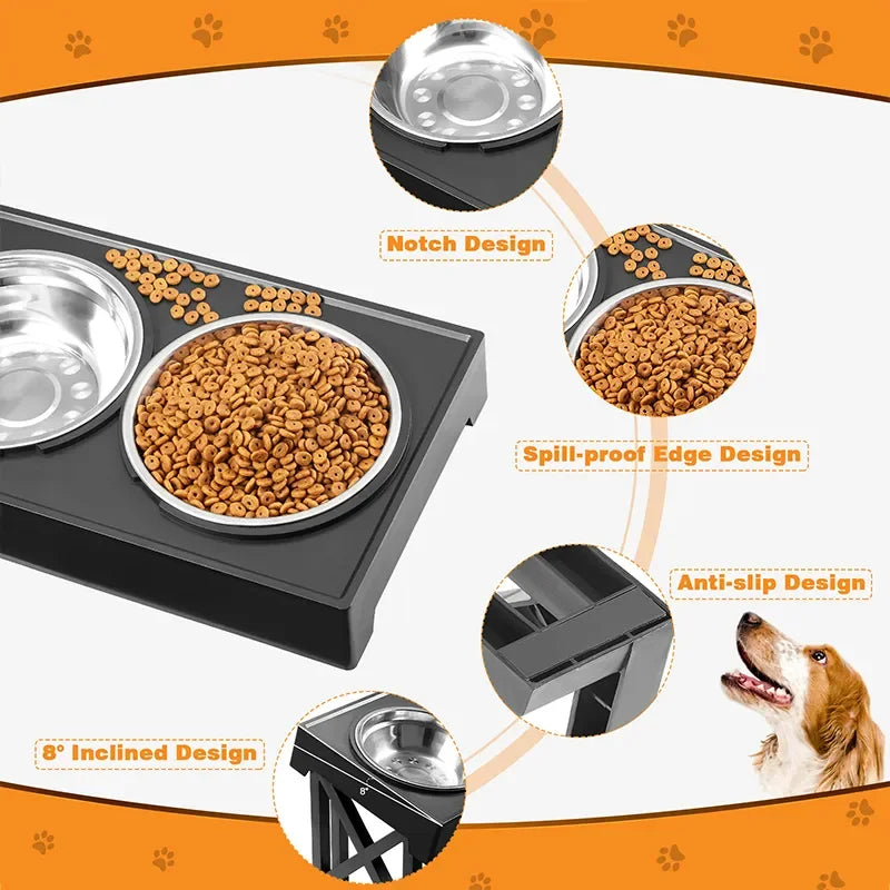 Bols Ajustables en Hauteur – Chiens de Toutes Tailles - Nos Poilus