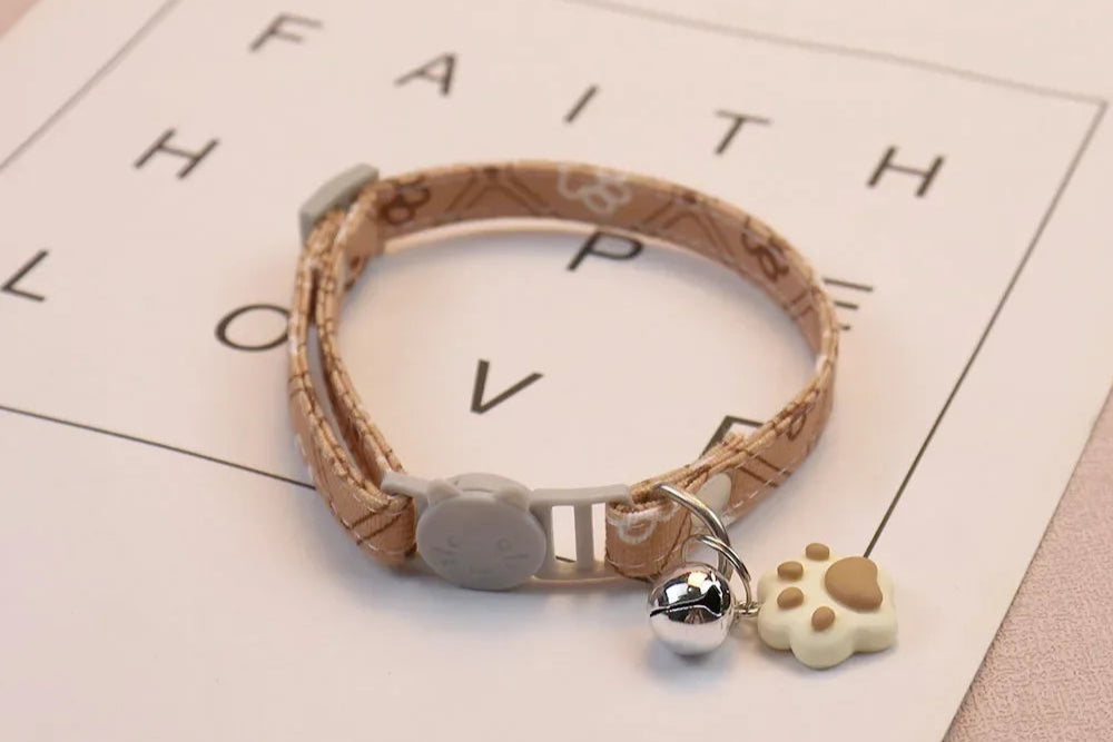 collier reglable  pour chat avec empreinte et clochette détachable – Nos Poilus
