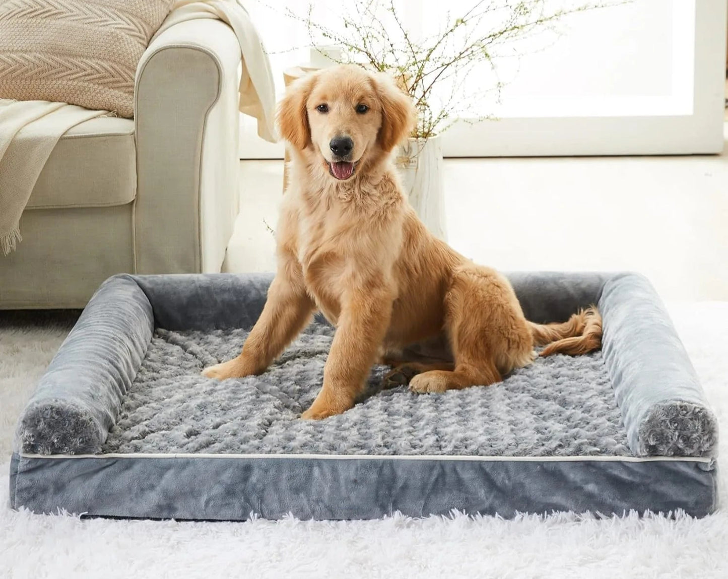 Lit Confort & Soulagement – Mémoire de Forme pour Chiens Nos Poilus