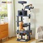 Grand arbre à chat d’intérieur multi-niveaux avec hamac spacieux et griffoirs en sisal