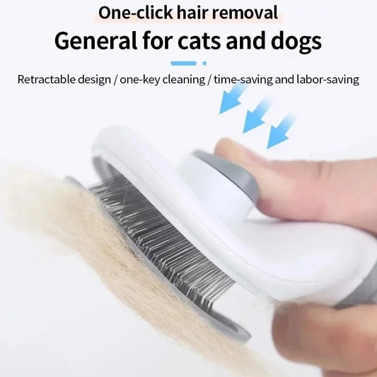 Brosse Autonettoyante pour Chien et Chat | Élimine Poils Morts et Sous-Poils en 1 Clic