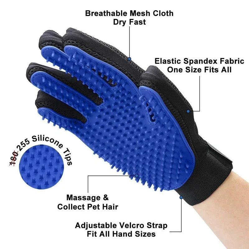 gants de toilettage en silicone pour chat – capture du poil mort Nos Poilus