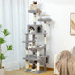 Grand arbre à chat d’intérieur multi-niveaux avec hamac spacieux et griffoirs en sisal