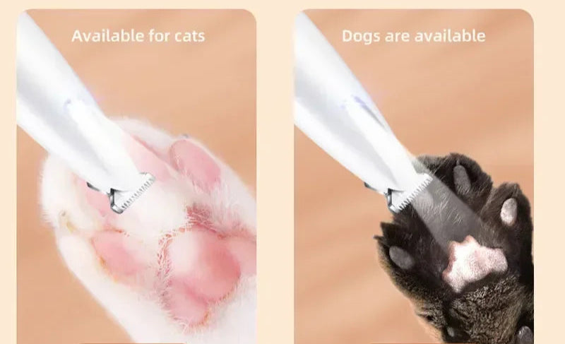 Tondeuse pour pattes de chien avec lumière LED, étanche