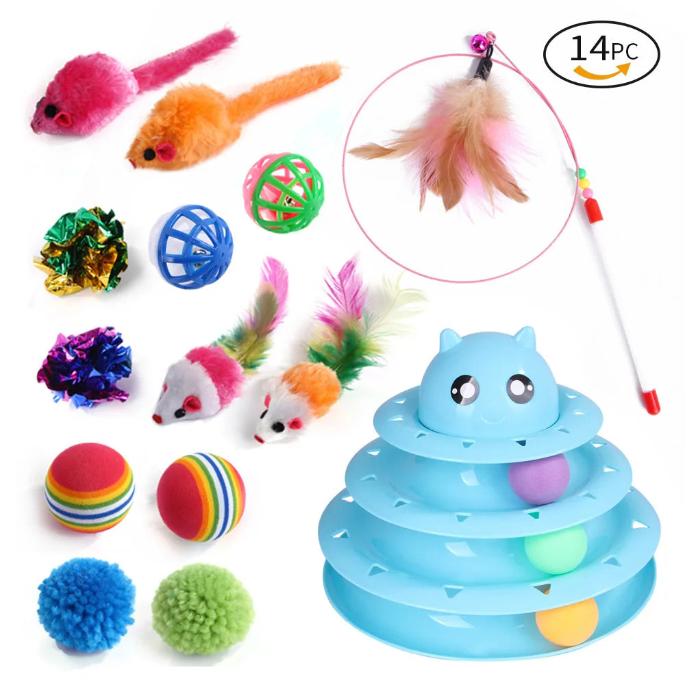 Ensemble de jouets pour chat et chaton chatons en sisal, stimulation mentale et jeu interactif