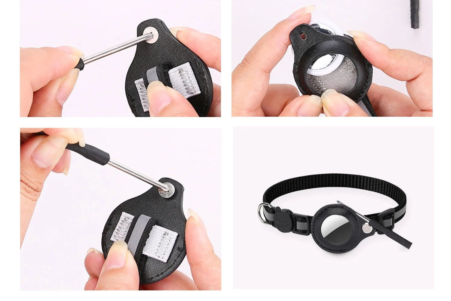 collier pour chat compatible AirTag avec bandes réfléchissantes – Nos Poilus