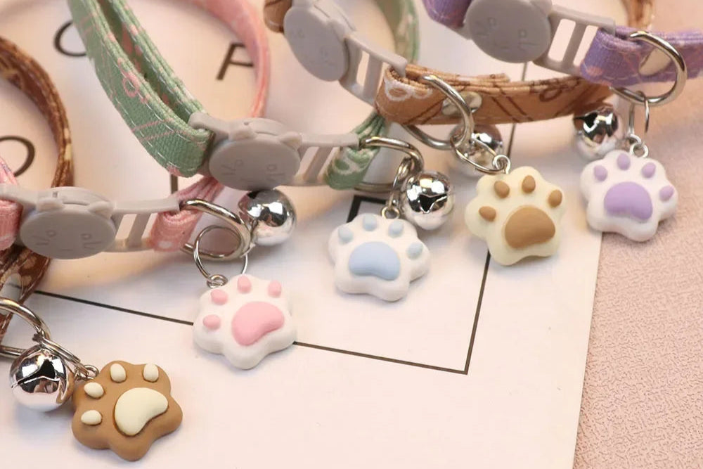 collier reglable  pour chat avec empreinte et clochette détachable – Nos Poilus