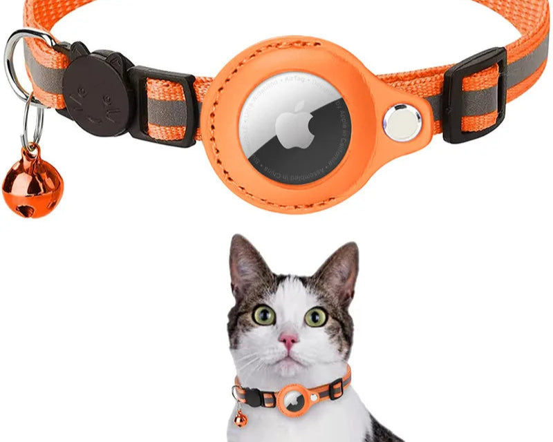 collier pour chat compatible AirTag avec bandes réfléchissantes – Nos Poilus