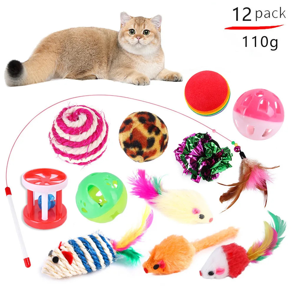 Ensemble de jouets pour chat et chaton chatons en sisal, stimulation mentale et jeu interactif