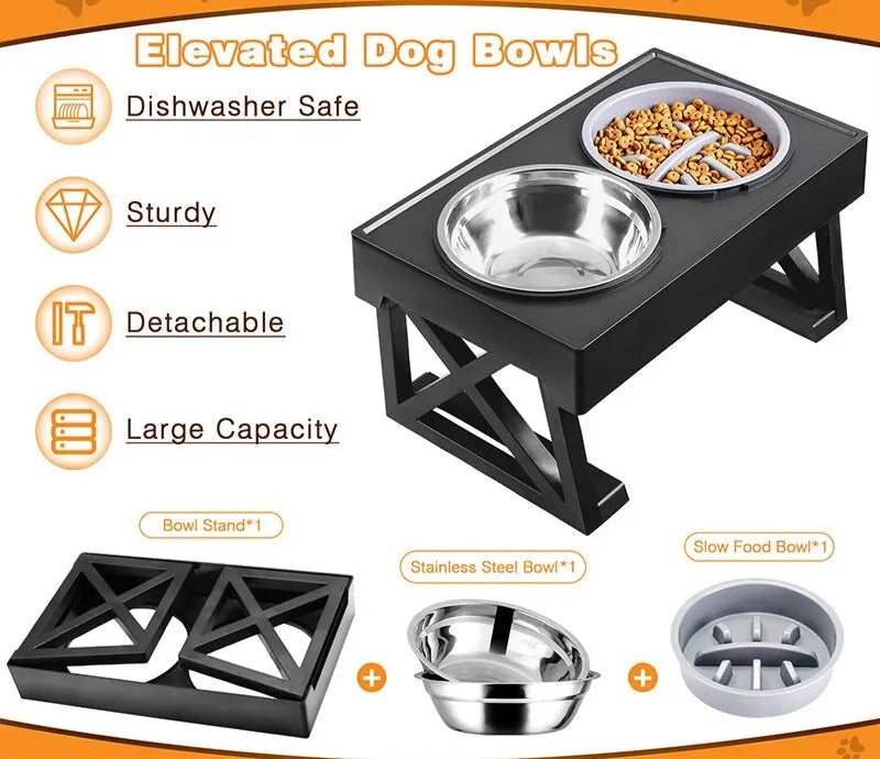 Bols Ajustables en Hauteur – Chiens de Toutes Tailles - Nos Poilus