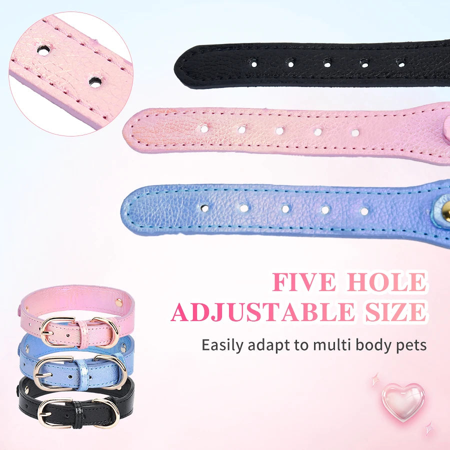 collier en PU pour chat avec décor cœur étincelant, réglable – Nos Poilus