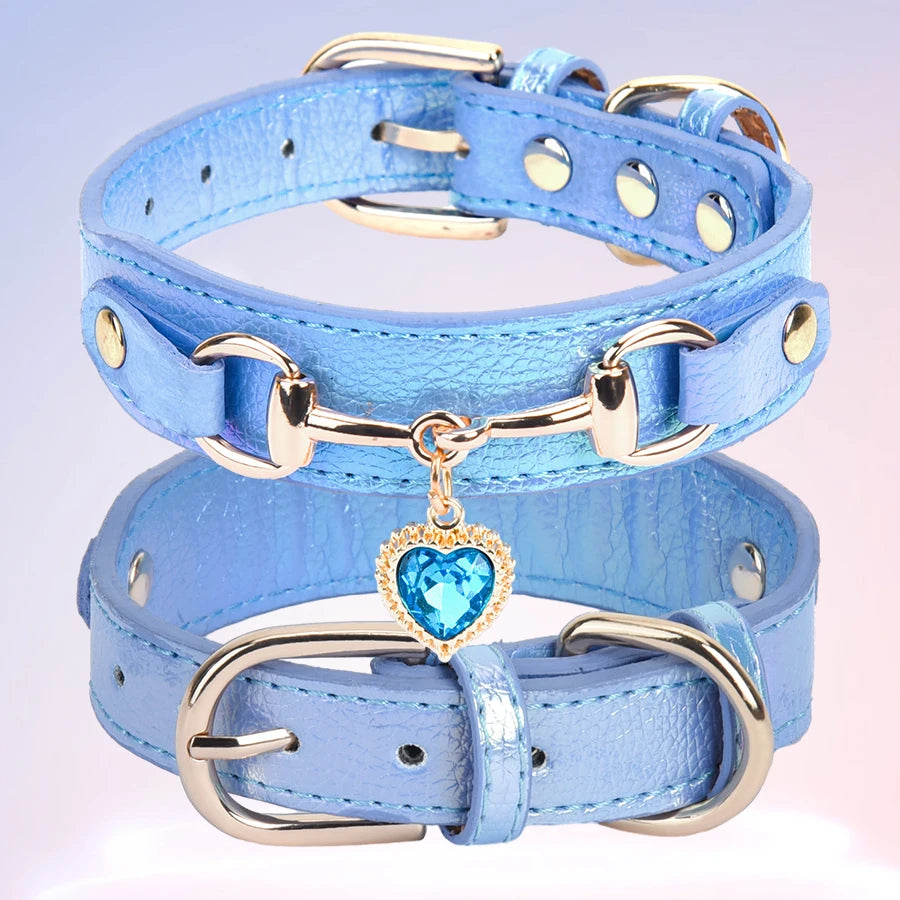 collier en PU pour chat avec décor cœur étincelant, réglable – Nos Poilus