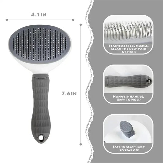Brosse Autonettoyante pour Chien et Chat | Élimine Poils Morts et Sous-Poils en 1 Clic