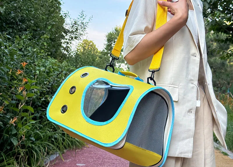 Sac Bandoulière Respirant – Transport Chat et Chiot - Nos Poilus