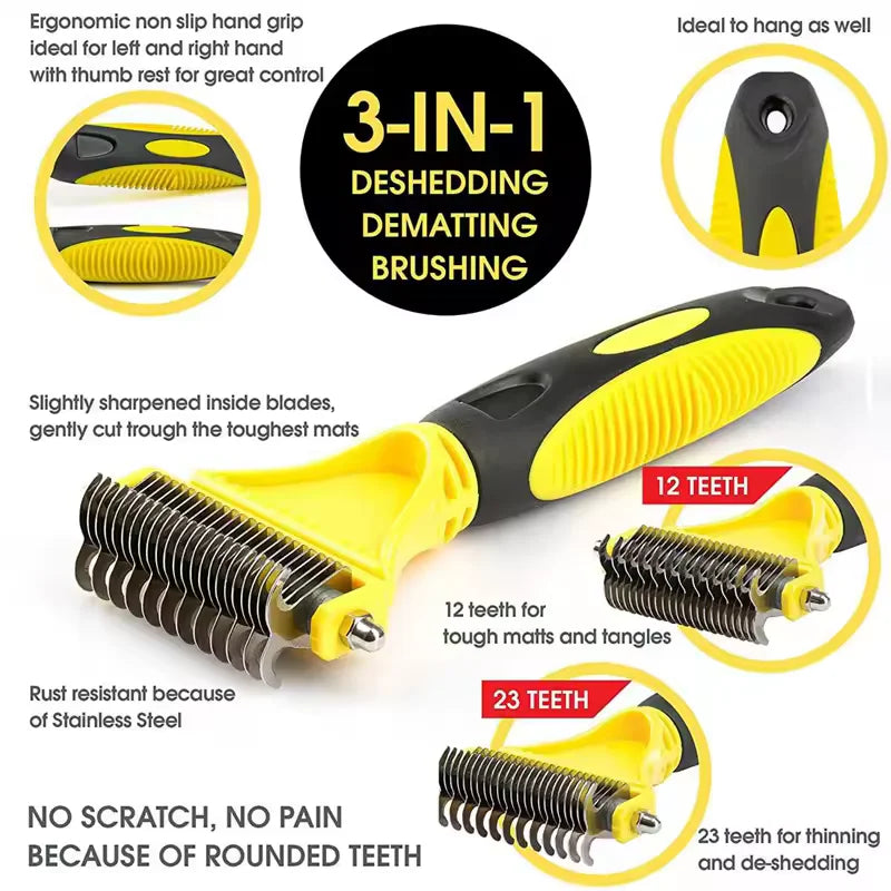 Brosse Démêlante Double Face – Chien et Chat - Nos Poilus