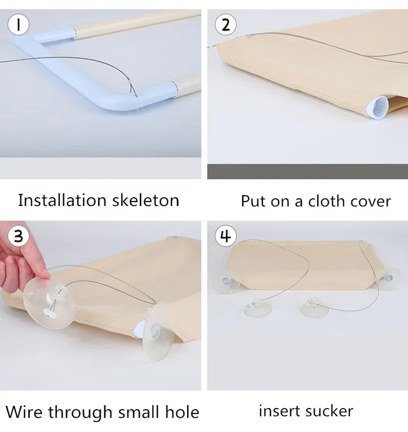 lit hamac de fenêtre pour chat avec ventouses haute adhérence, siège confortable supporte 20kg