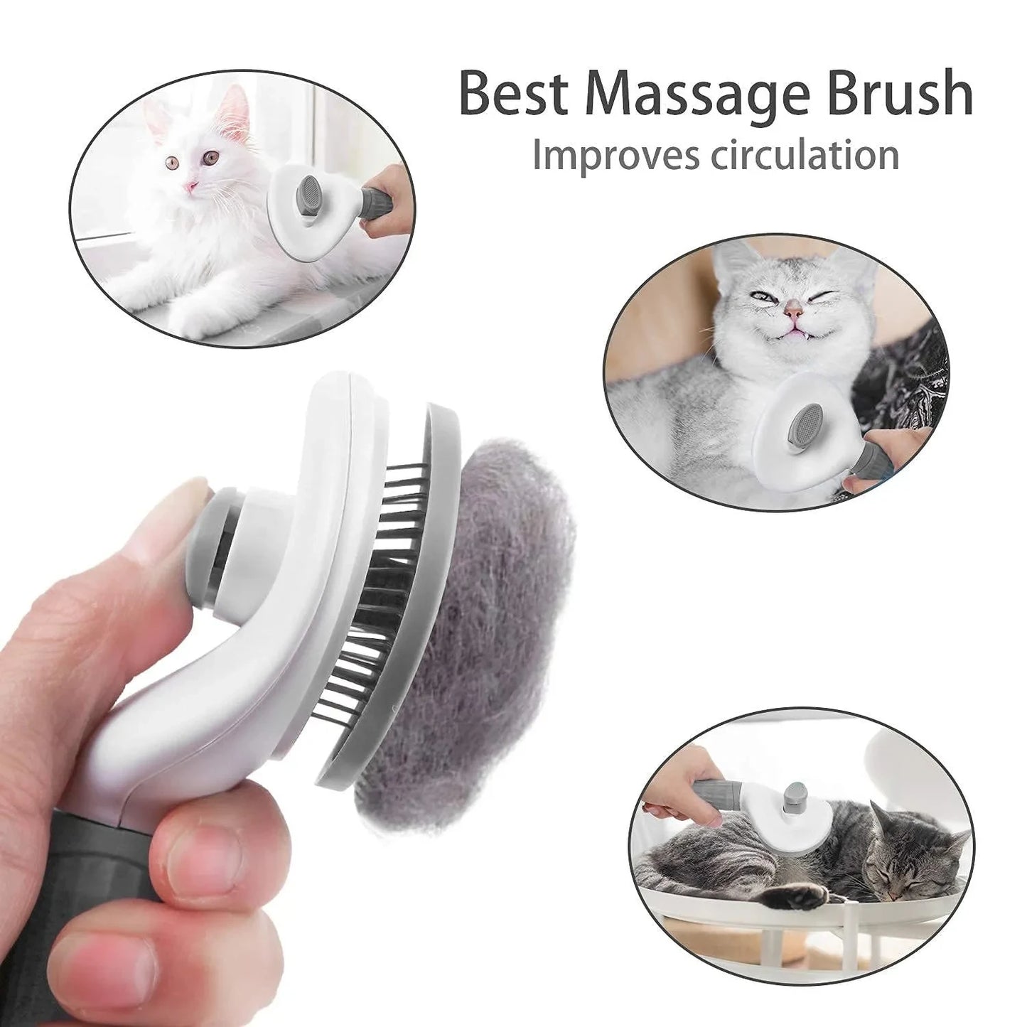 Brosse Autonettoyante pour Chien et Chat | Élimine Poils Morts et Sous-Poils en 1 Clic