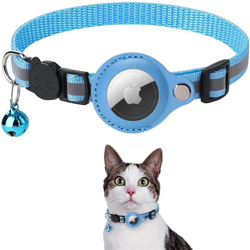 collier pour chat compatible AirTag avec bandes réfléchissantes – Nos Poilus