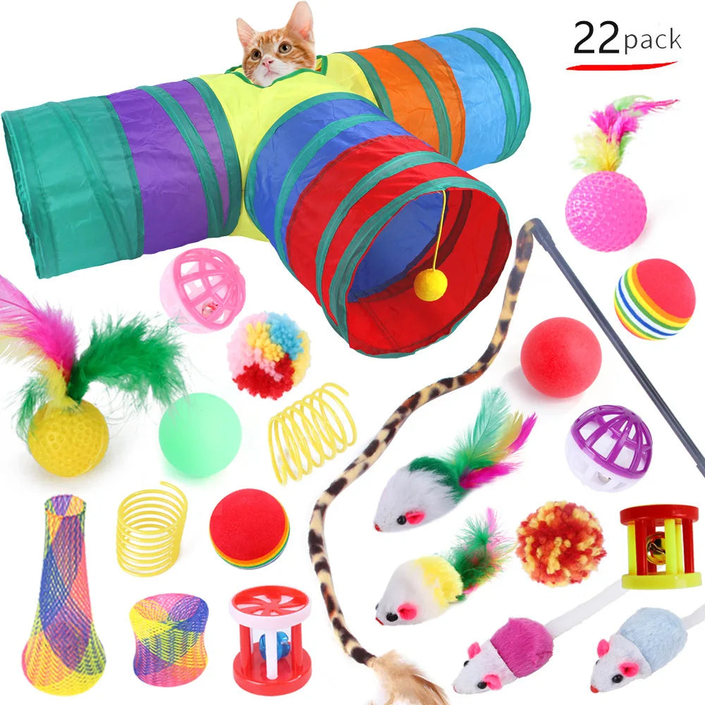 Ensemble de jouets pour chat en sisal, stimulation mentale et jeu interactif