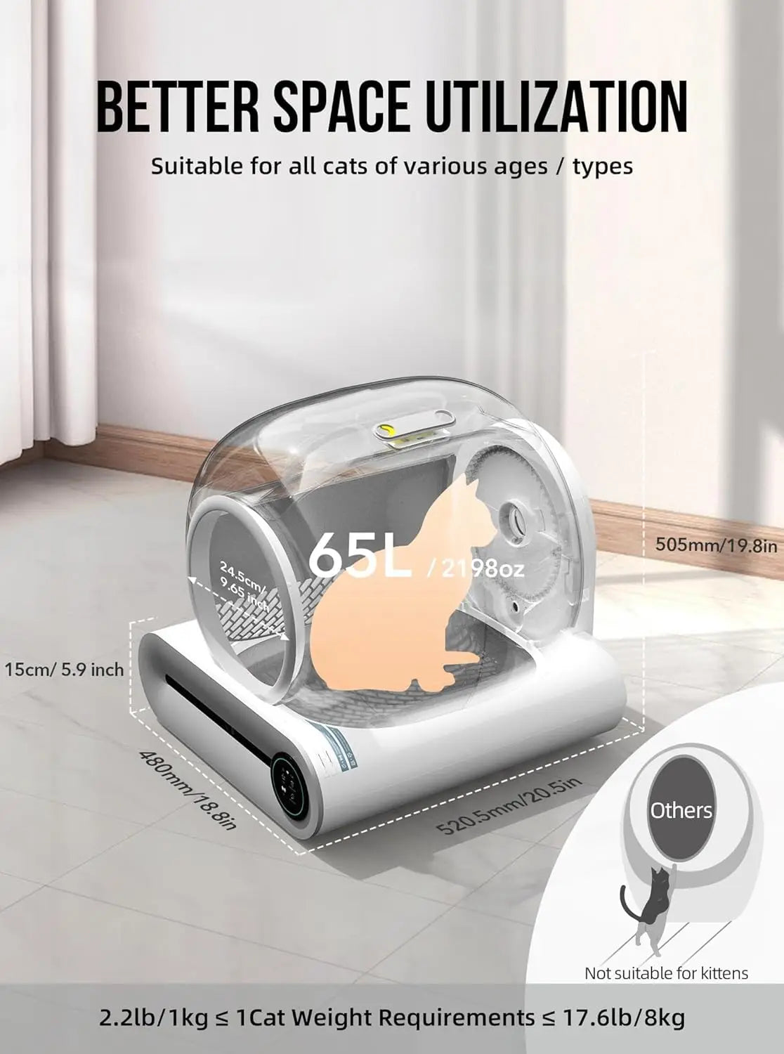 bac à litière intelligent à auto nettoyage automatique