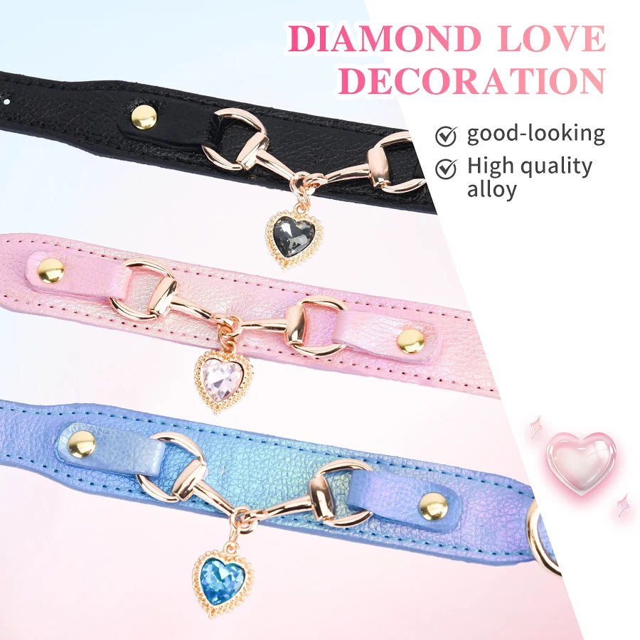 collier en PU pour chat avec décor cœur étincelant, réglable – Nos Poilus