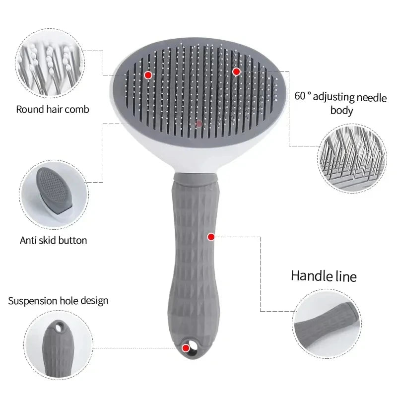 Brosse Autonettoyante pour Chien et Chat | Élimine Poils Morts et Sous-Poils en 1 Clic